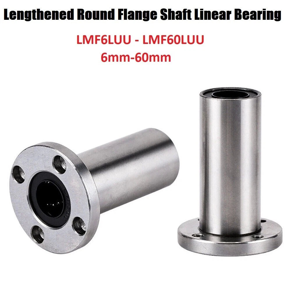 Lengthened Round Flange Shaft Linear Bushing Bearings 6mm-60mm LMF6LUU-LMF60LUU