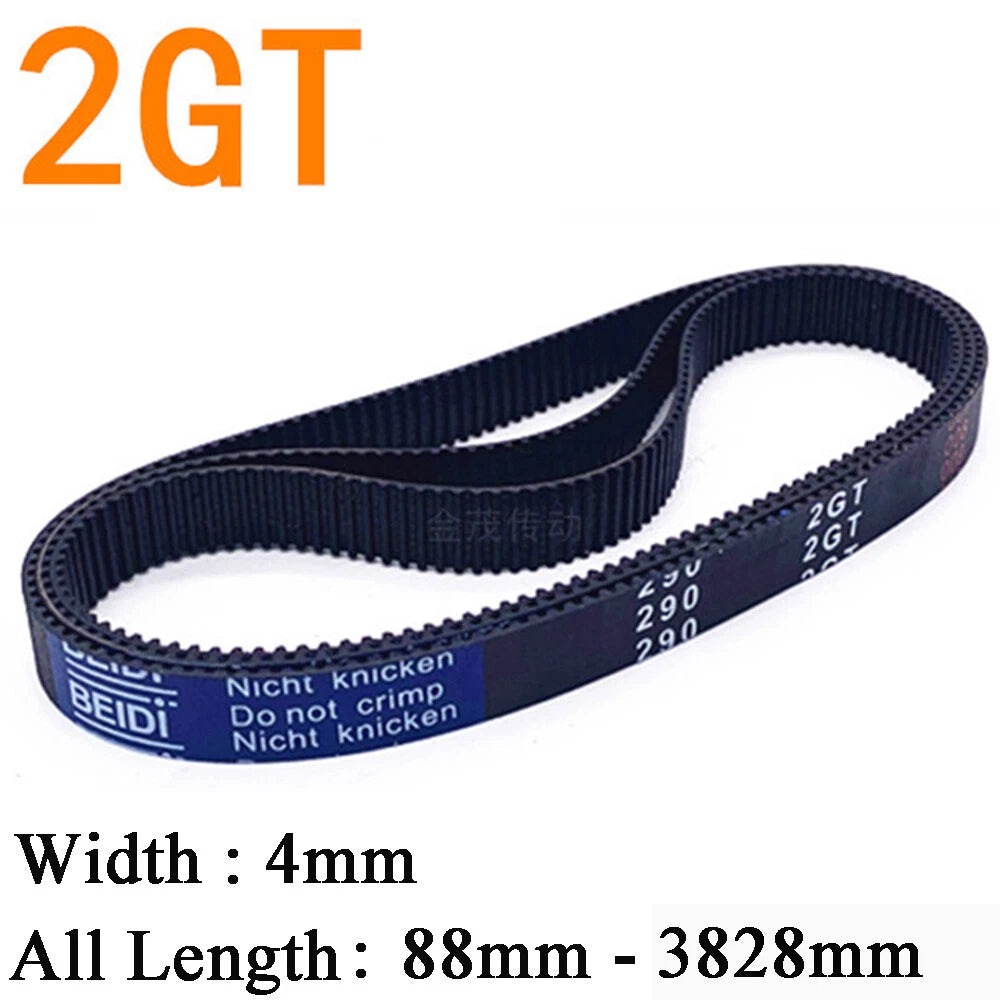 GT2 Closed Loop Timing Belt – 2mm Pitch 4mm Width, 44T to 1914T