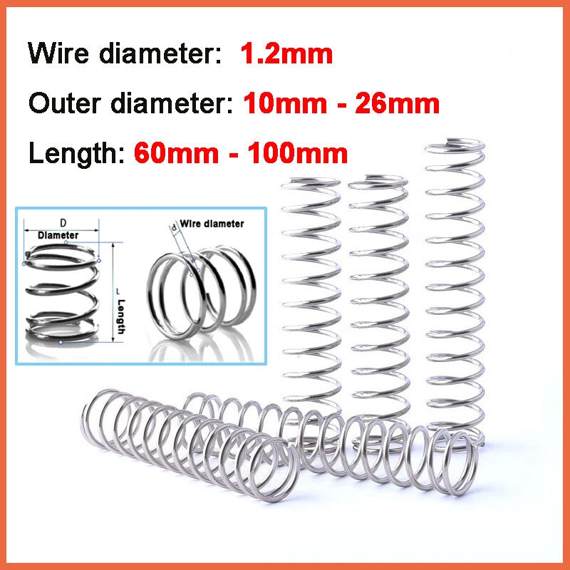 Compression Spring Various Size 10-26mm Diameter &60-100mm Length Pressure Small