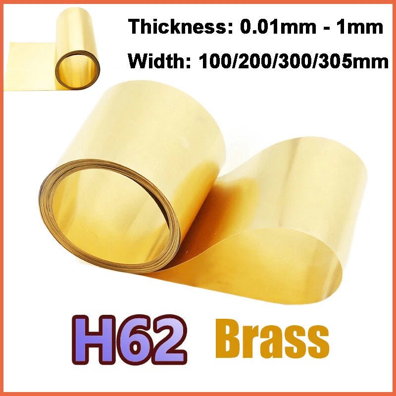 Brass Metal Thin Sheet Foil Belt 0.1~1mm Thickness Crafts Metalworking Supplies - HomeDIYer