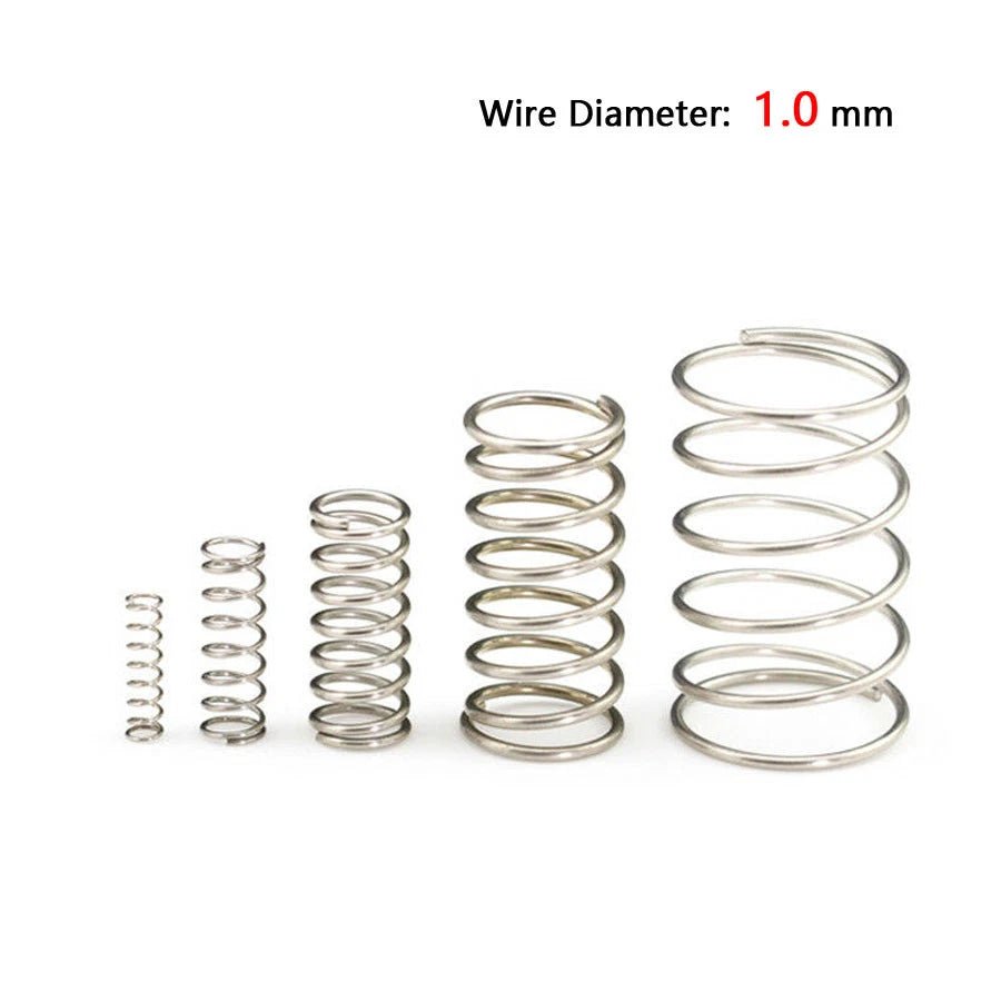 1mm Compression Spring 6mm OD 10-50mm Length Various Sizes Stainless Steel