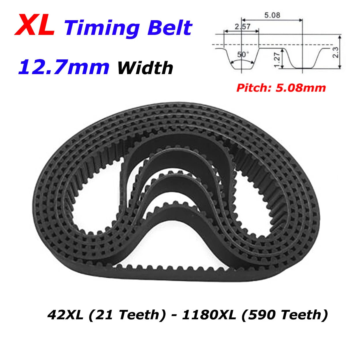 XL Timing Belt Closed Loop — Pitch 5.08mm, Width 12.7mm (1/2") | 3D Printer & CNC