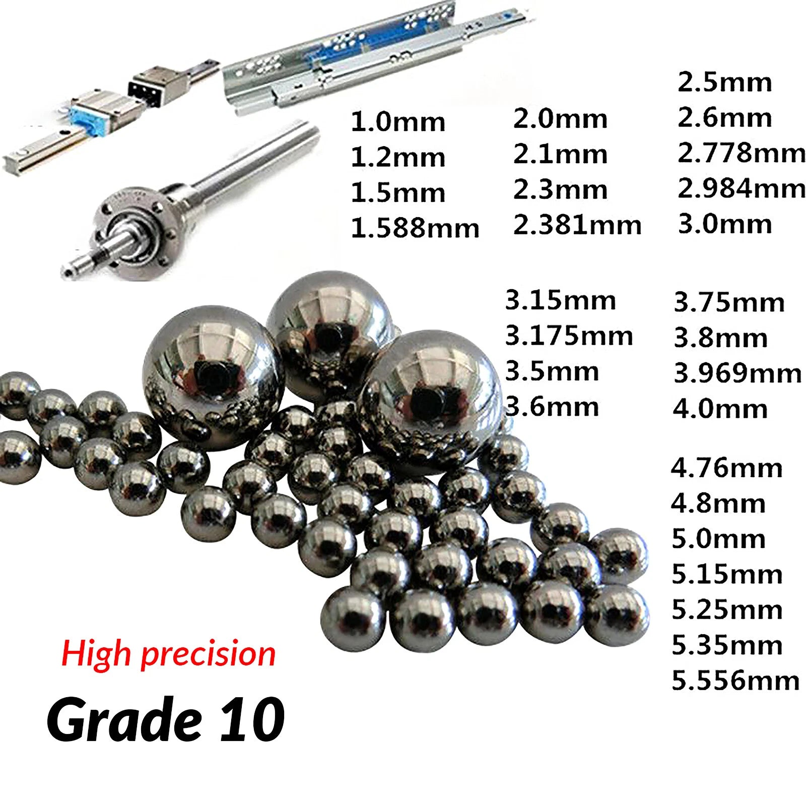 Chrome Steel Grade 10 Industrial Rolling Ball Bearings High Precision ALL SIZES