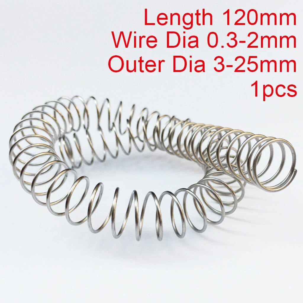 120mm Compression Spring 0.3-2mm Wire 304 Stainless Steel Pressure Springs Long