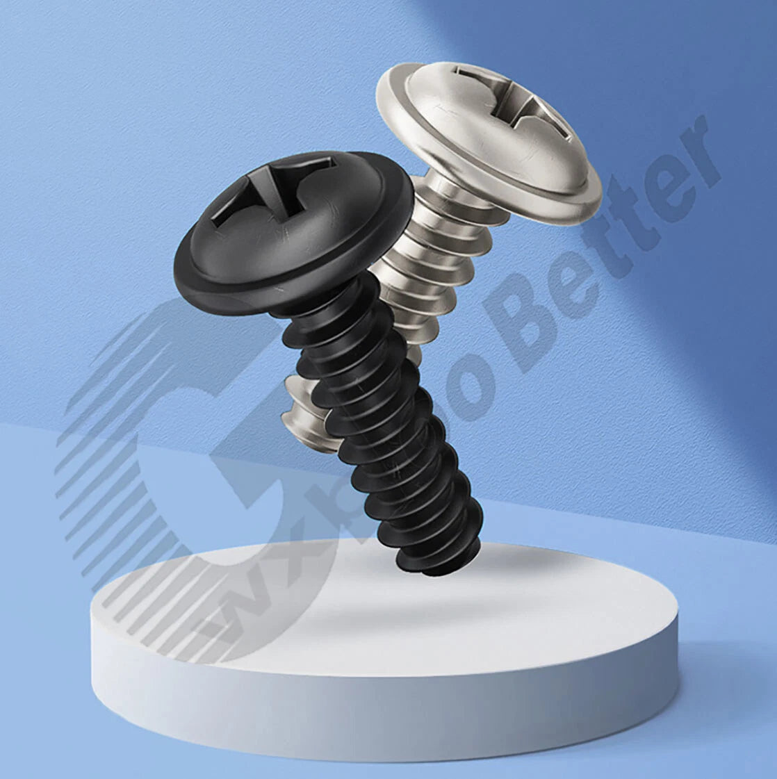 M1.4 M1.7 M2 M2.3 M2.6 M3 M4 Flanged Pan Head Blunt Screws – Nickel or Black Zinc Carbon Steel