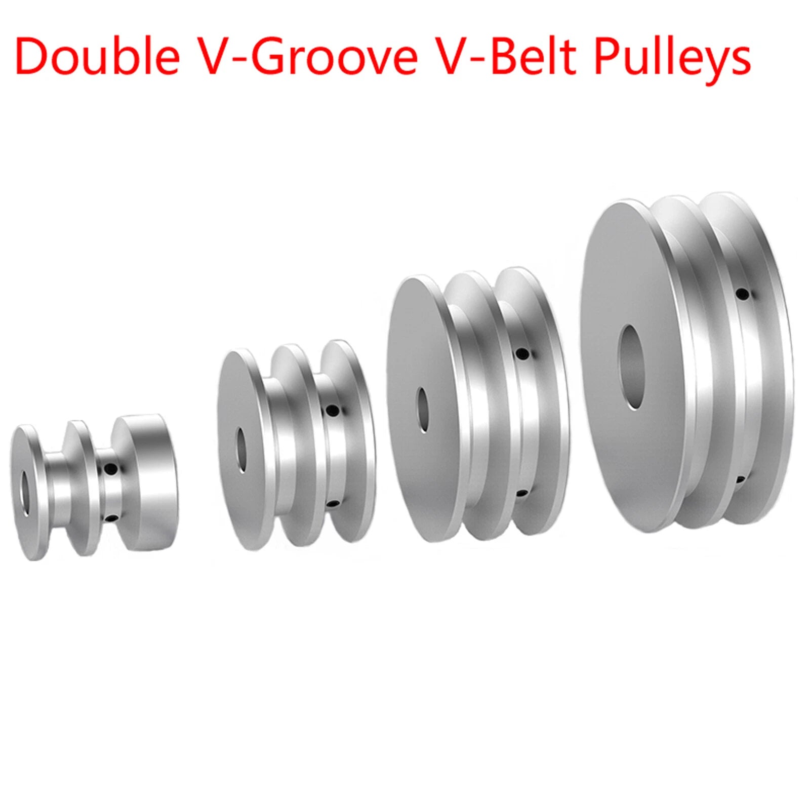 Double V-Groove Aluminum Drive Pulley For A-Section V-Belt Pulleys OD 40-100mm