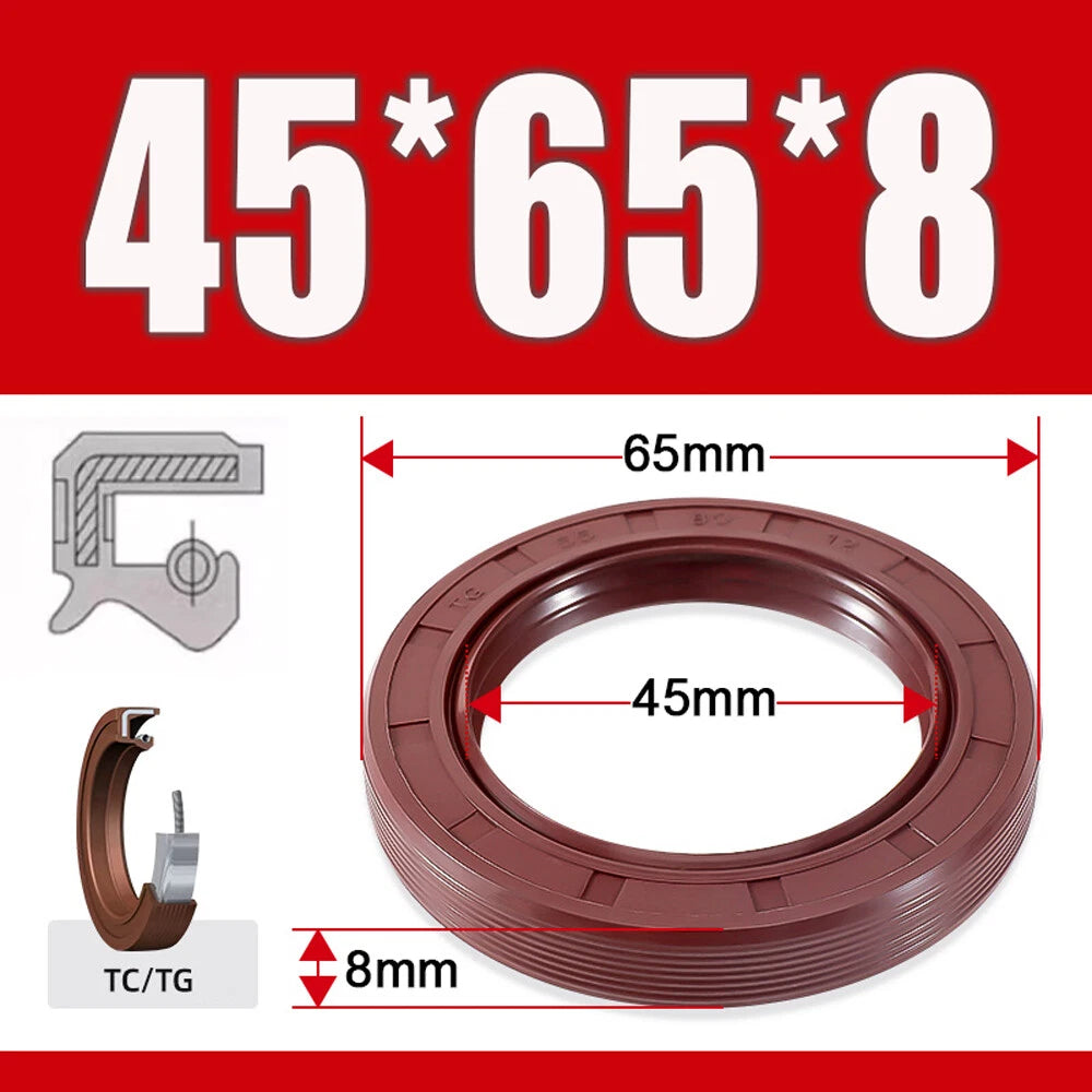 TC/TG Dual Lip FKM Oil Seal — Metric Rotary Shaft Sealing Ring, ID 25–50mm