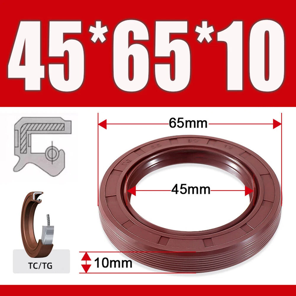 TC/TG Dual Lip FKM Oil Seal — Metric Rotary Shaft Sealing Ring, ID 25–50mm