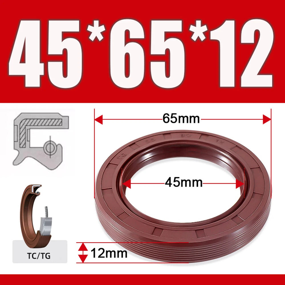 TC/TG Dual Lip FKM Oil Seal — Metric Rotary Shaft Sealing Ring, ID 25–50mm