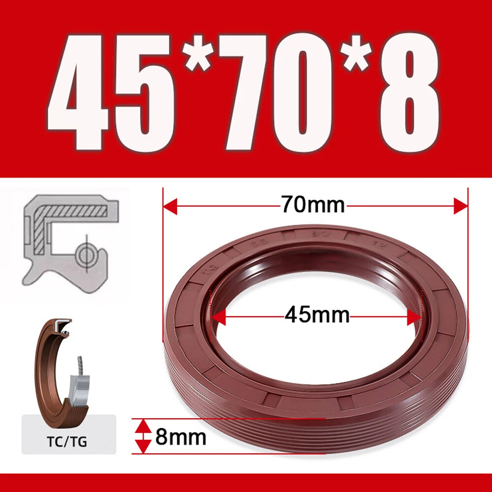 TC/TG Dual Lip FKM Oil Seal — Metric Rotary Shaft Sealing Ring, ID 25–50mm