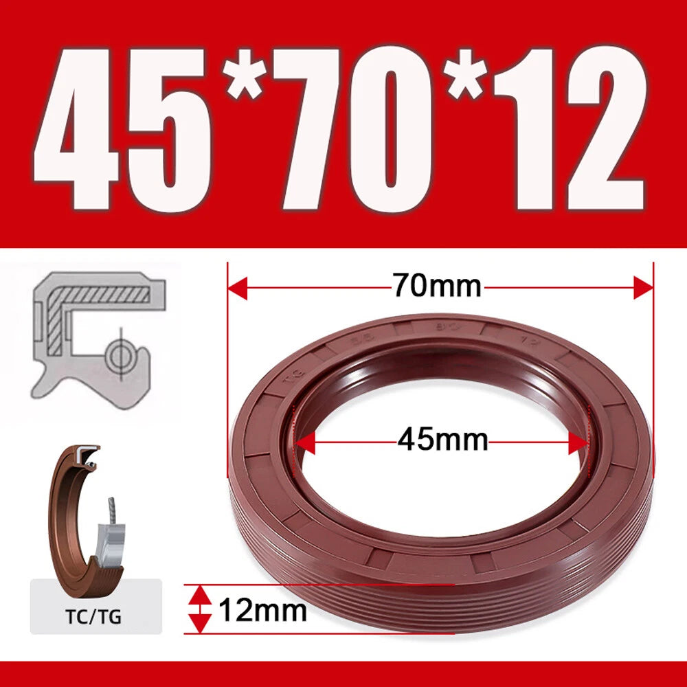 TC/TG Dual Lip FKM Oil Seal — Metric Rotary Shaft Sealing Ring, ID 25–50mm