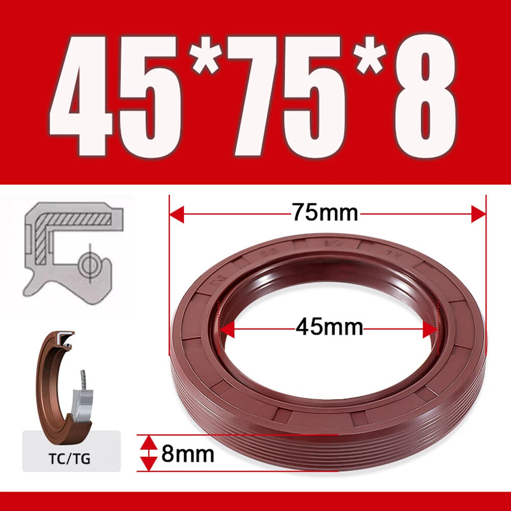 TC/TG Dual Lip FKM Oil Seal — Metric Rotary Shaft Sealing Ring, ID 25–50mm