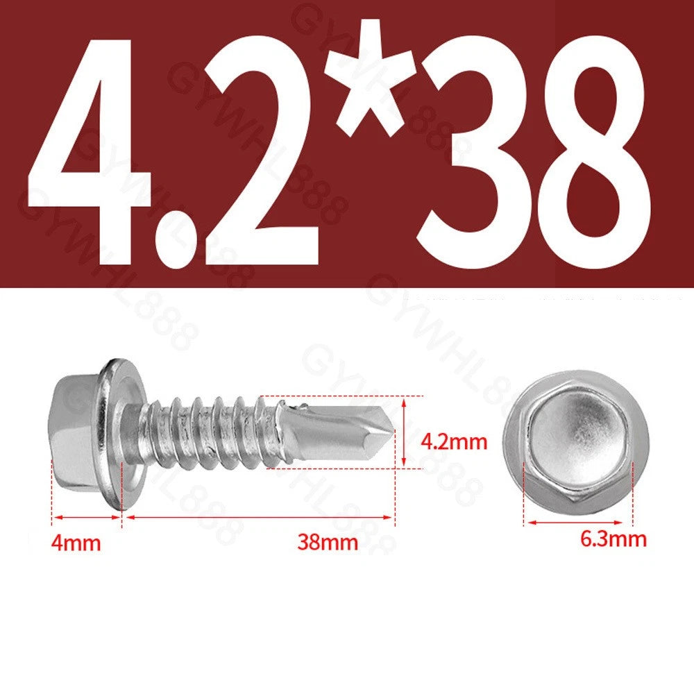410 & A2 Stainless Hex Head Self‑Drilling Tek Screws – for Metal Roofing & Sheeting