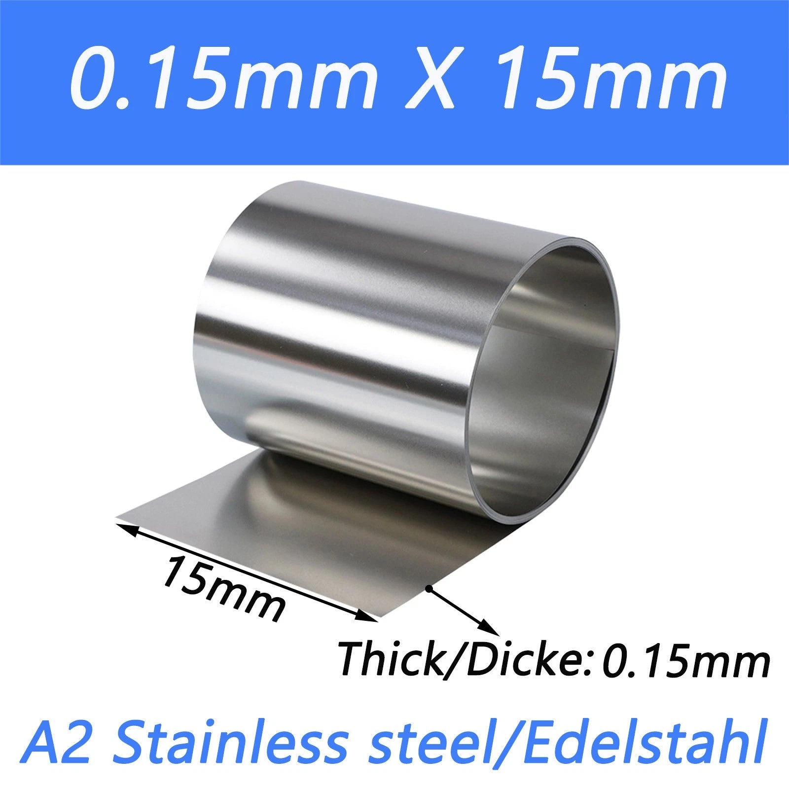 Stainless Steel 304 Thin Foil Strip Sheet | 0.01–1.0mm Thick, 10–400mm Wide
