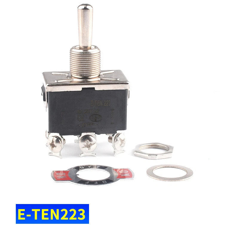 Heavy Duty Toggle Switch 250V ON/OFF — E-TEN Series (2/3/4/6 Pin, Momentary, Waterproof Cover)