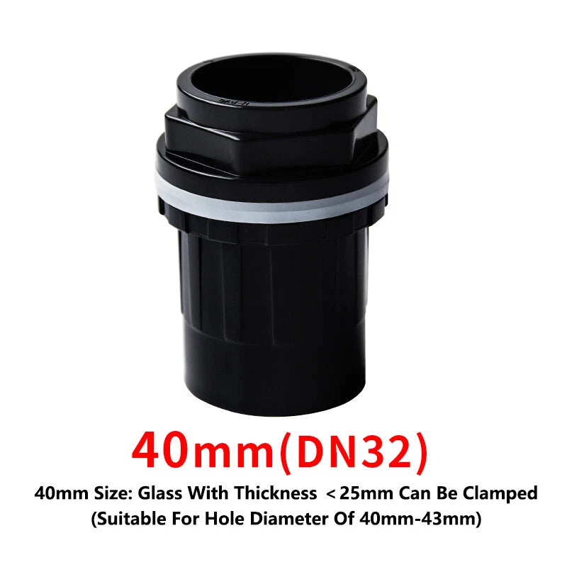 PVC 90° Elbow Pipe Fittings 20mm~50mm Tank Connector Bulkhead For Aquarium Black