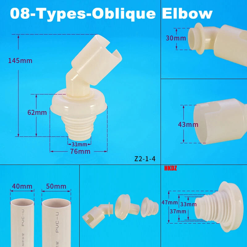 Washing Machine Drain Hose Connector — Tee, Elbow, Straight & Triple Fittings for Sink & Basin