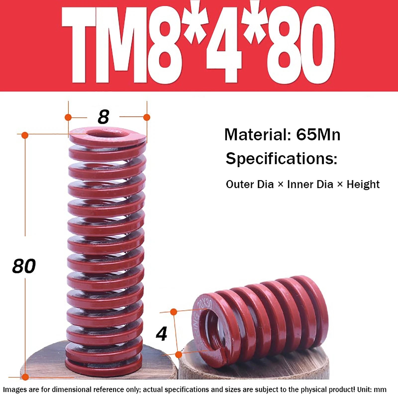 Heavy Load Duty Compression Die Spring, 8mm-50mm Diameter & Up To 400mm Long JIS