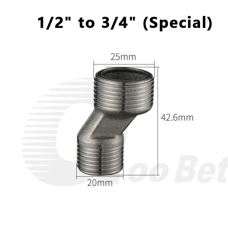 Stainless Steel Hex Nipple BSP Pipe Fitting — Male Thread Adapter 1/4" to 1-1/4"