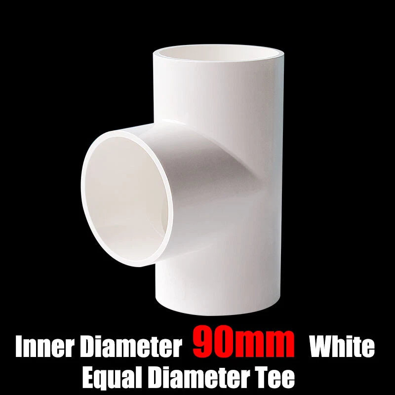 PVC 16mm-125mm Equal Tee Connector Socket Coupling Pressure Pipe Fittings White