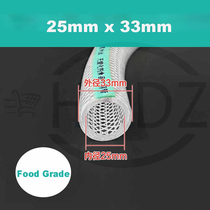 Clear Flexible PVC Hose — Fibre Reinforced Braided, Food Grade Water Oil Tube