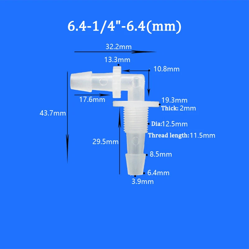 Male Thread Straight Elbow Plastic Hose Barbed Hose Bulkhead Union Connector