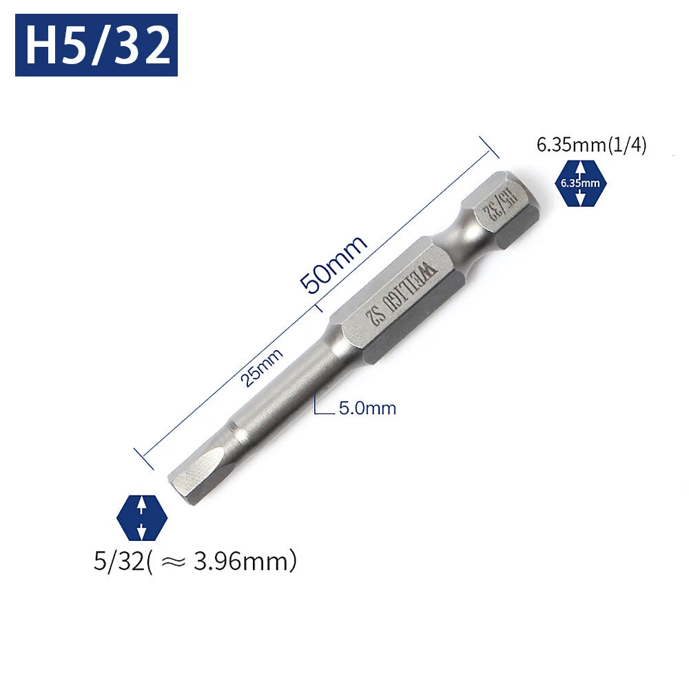 Hex Head Allen Wrench Drill Bit Set 1/4 hex shank Inch 1/8 5/32 3/16 7/32 3/32