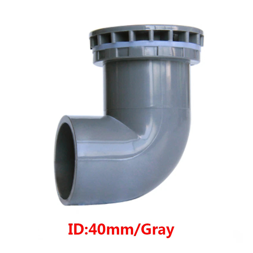 90° Elbow PVC Drain Pipe Joint Fittings 20 25 30 40 50mm for Aquarium Fish Tank