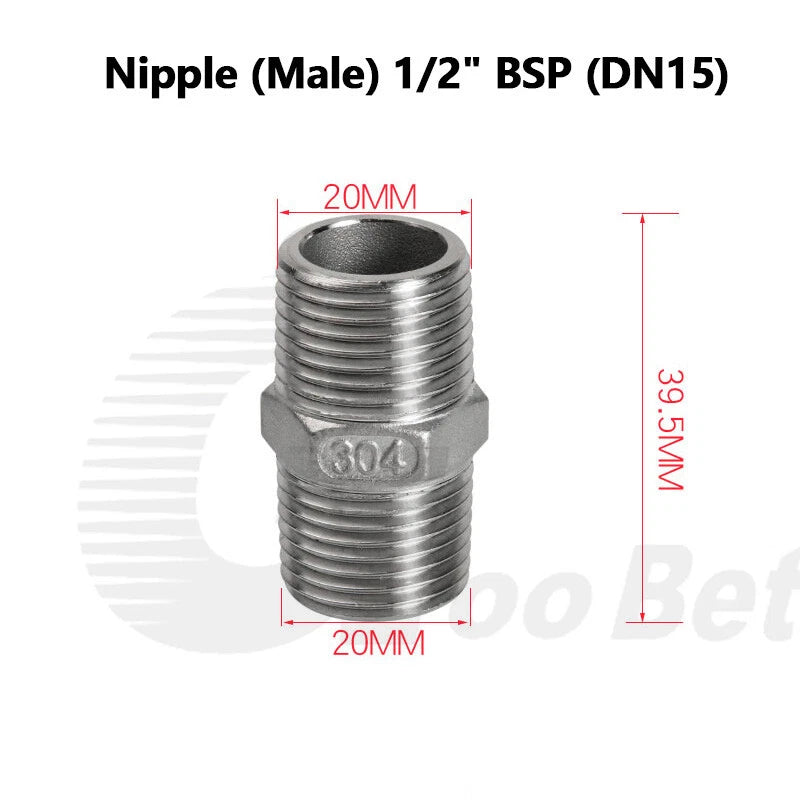 BSP Threaded Stainless Steel Pipe Fittings 304 — Elbow, Tee, Nipple, Socket & More