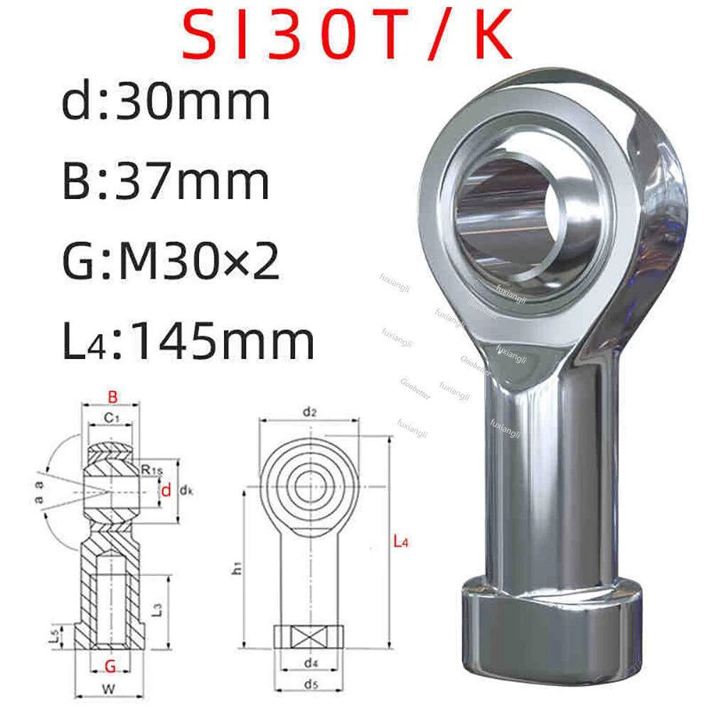 Rod End Bearings PHS Female M6-M35 Right-Left Hand Thread A2 Stainless Steel