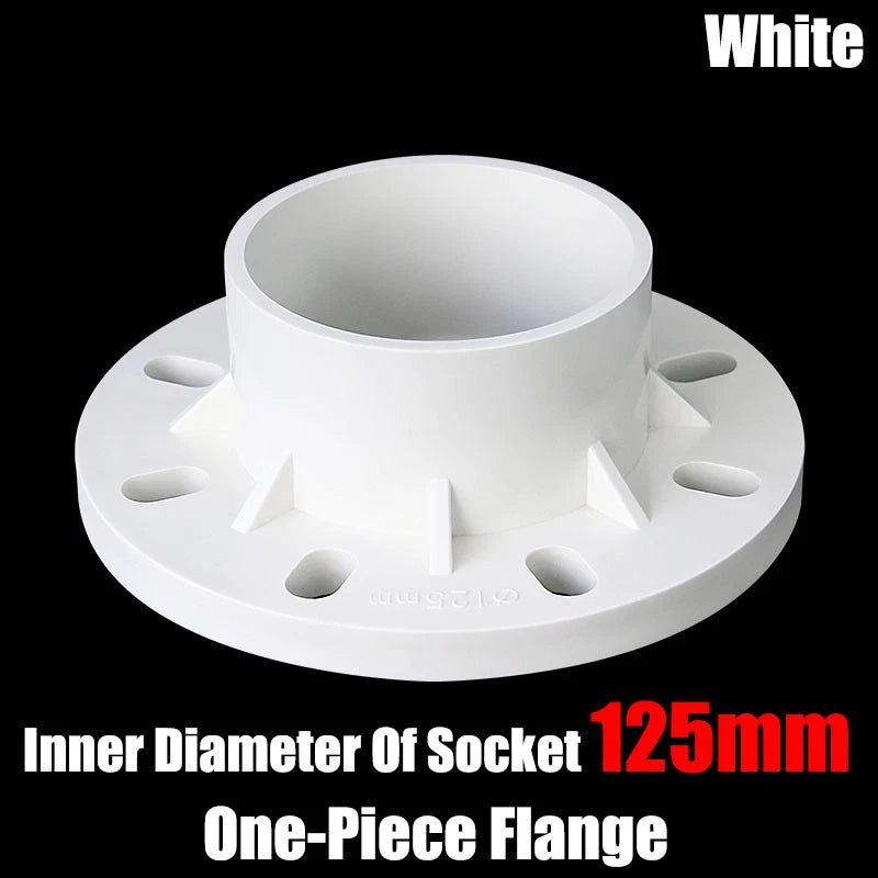 PVC Adhesive Floor Flange 20 25 32 40 50 63 75 90 110-200mm Pipe Fittings White