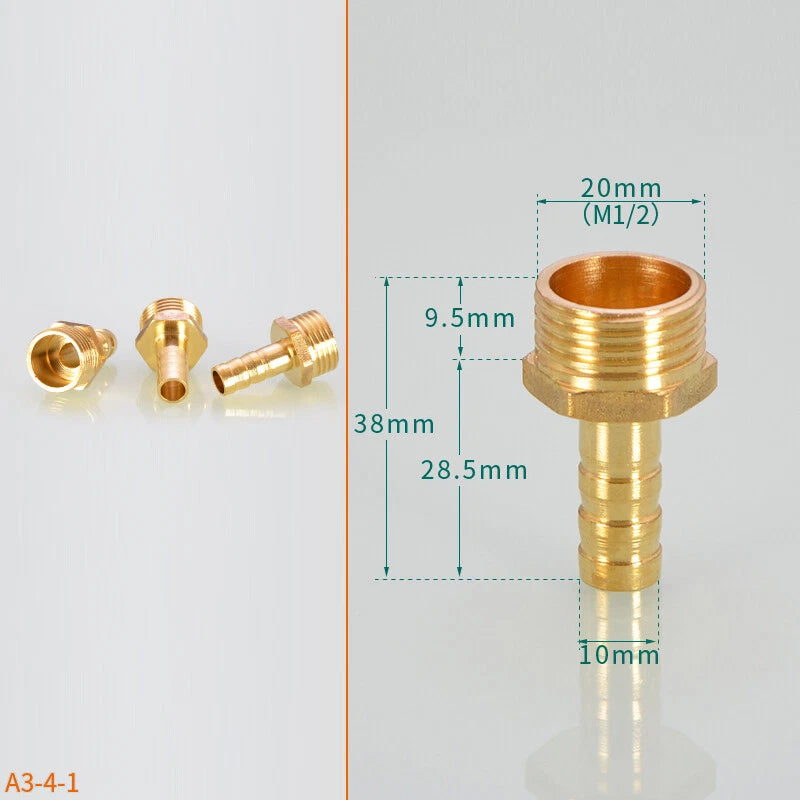 BSP Hose Barb Fittings — 1/2" & 3/4" Male or Female Thread × 6–25mm Barb (2-Pack)