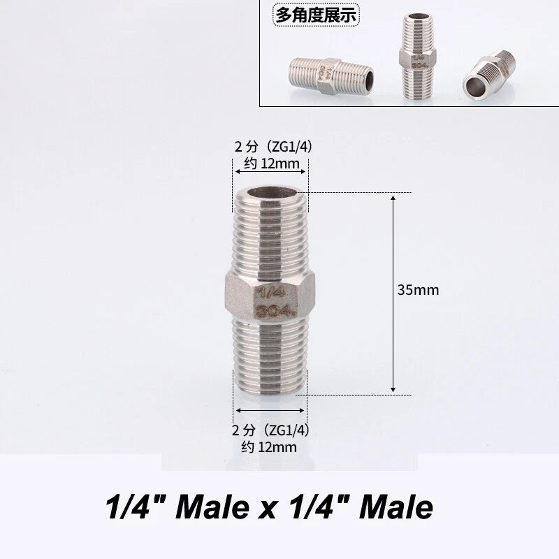 Stainless Steel 90° Elbow BSP Pipe Fittings — Female & Male Reducing Adapters