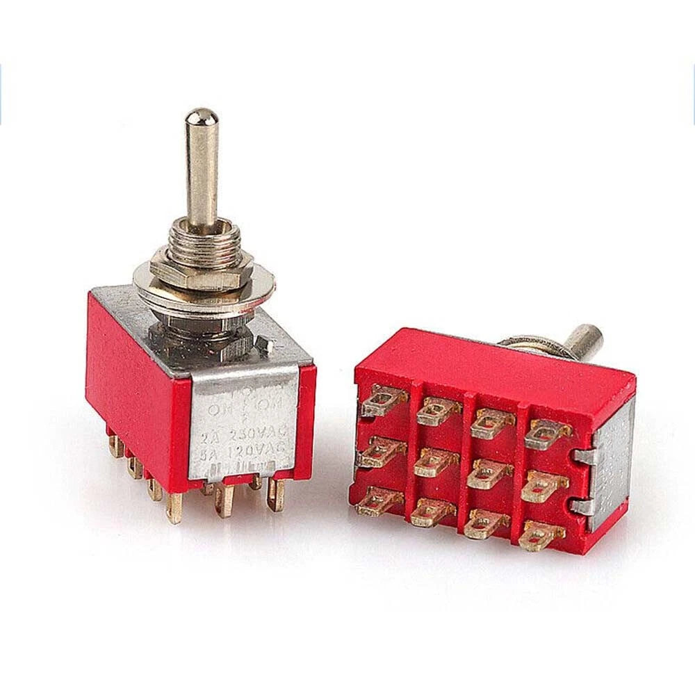 MTS PS Series Mini Toggle Switch — 3/6/9/12 Pin, 2-Way & 3-Way, Latching & Self-Resetting