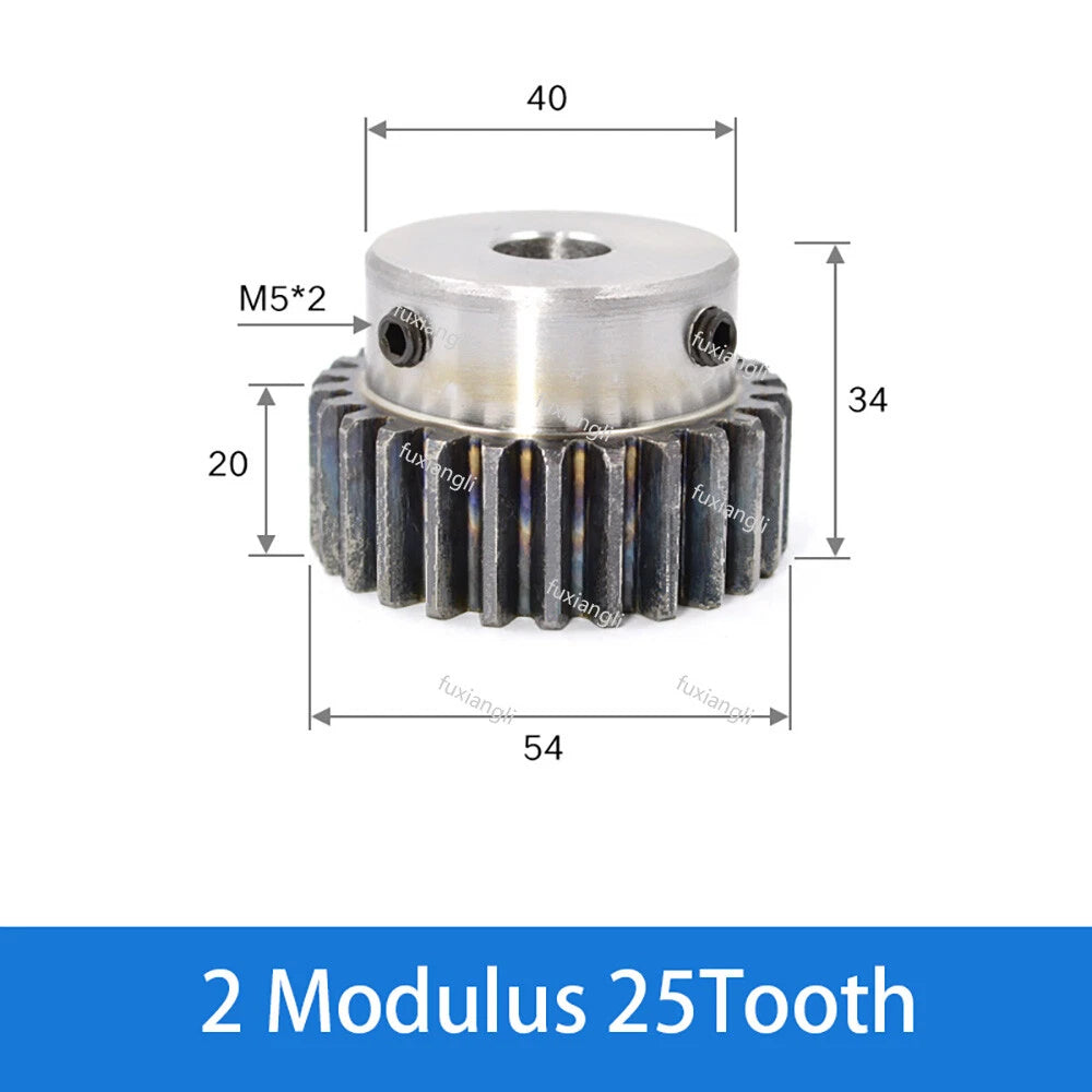 2 Mod 12-40Tooth Spur Gears pitch 6.28mm 45# Steel With Keyway Pinion Motor Gear