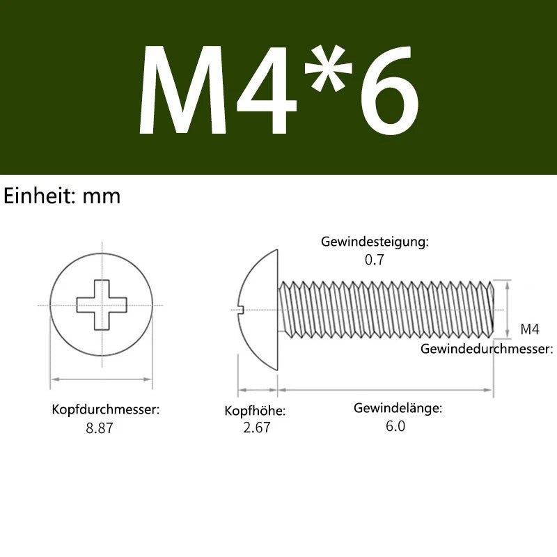 M3 M4 M5 Aluminum Phillips Truss Head Screws DIN 7983 – Metric Machine Bolts - HomeDIYer