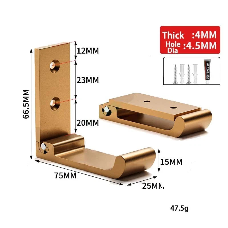 Folding Wall Hooks Aluminum Alloy Foldable Design Wall Mounted Coat Clothes Hook