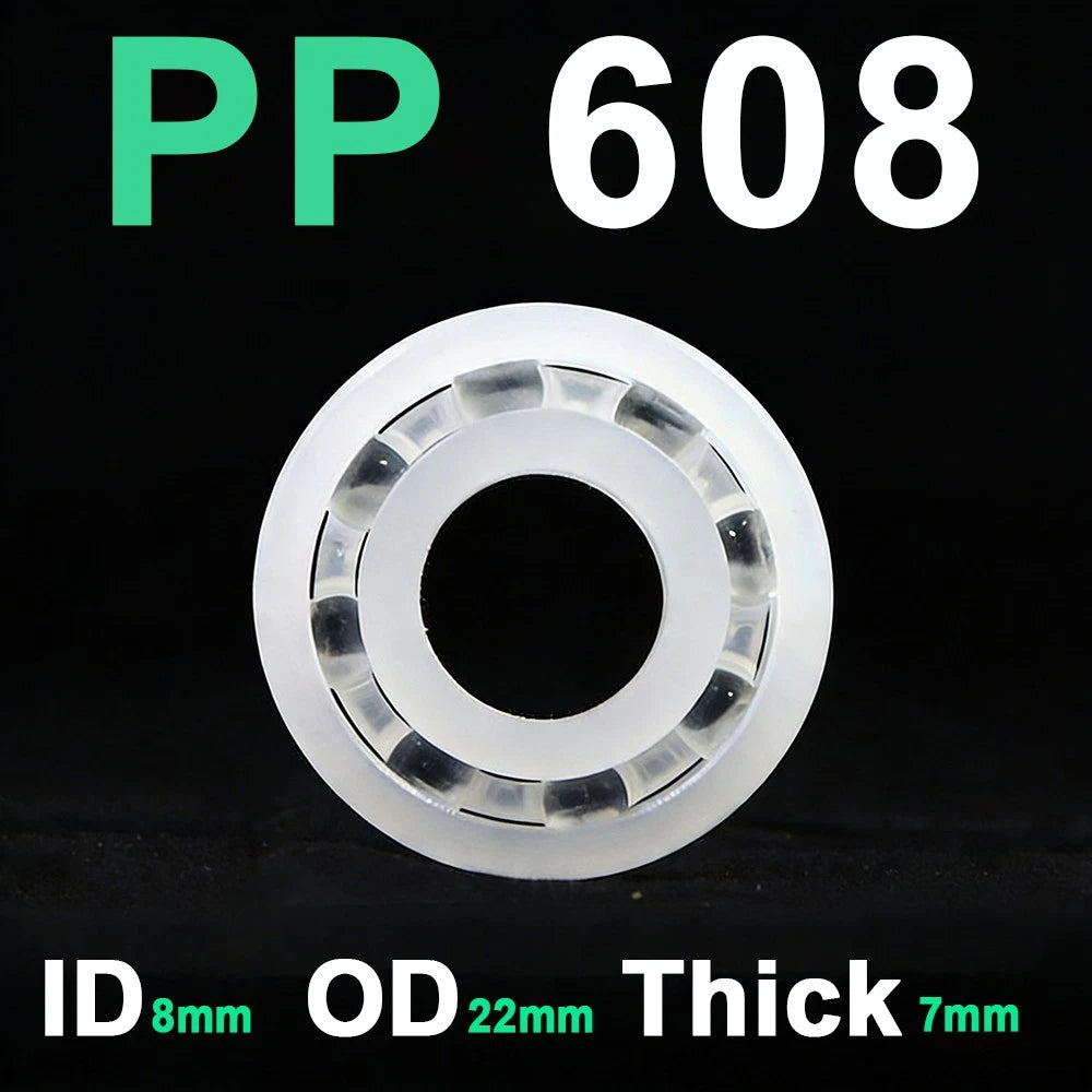 Plastic Bearing PP 608 6000 6001 6004 6206 Glass Balls ID 6mm~30mm Ball Bearings