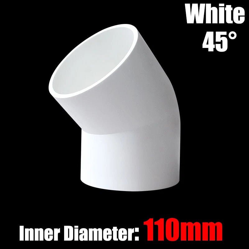 PVC Water Supply Pipe Fittings 45° Elbow Connector 20mm to 160mm White Blue Grey