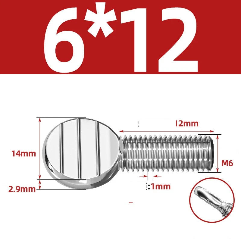 M4–M10 & 1/4"-5/16" Spade-Head Thumb Screws – A2 304 Stainless Steel, Tool-less Hand Grip