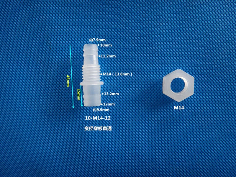 Metric Plastic Striaght Bulkhead Fitting Hose Barb Connector Inch Tube Adapter
