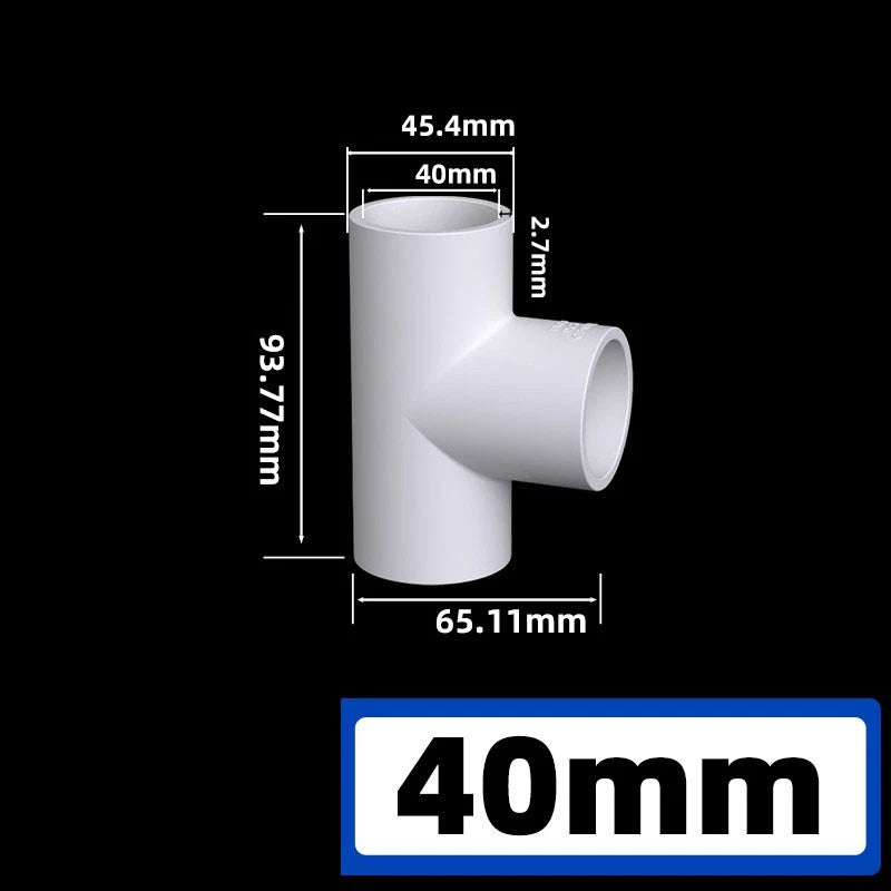 PVC Pipe Fittings White Connector Metric For Aquarium Fish Tank Various Parts