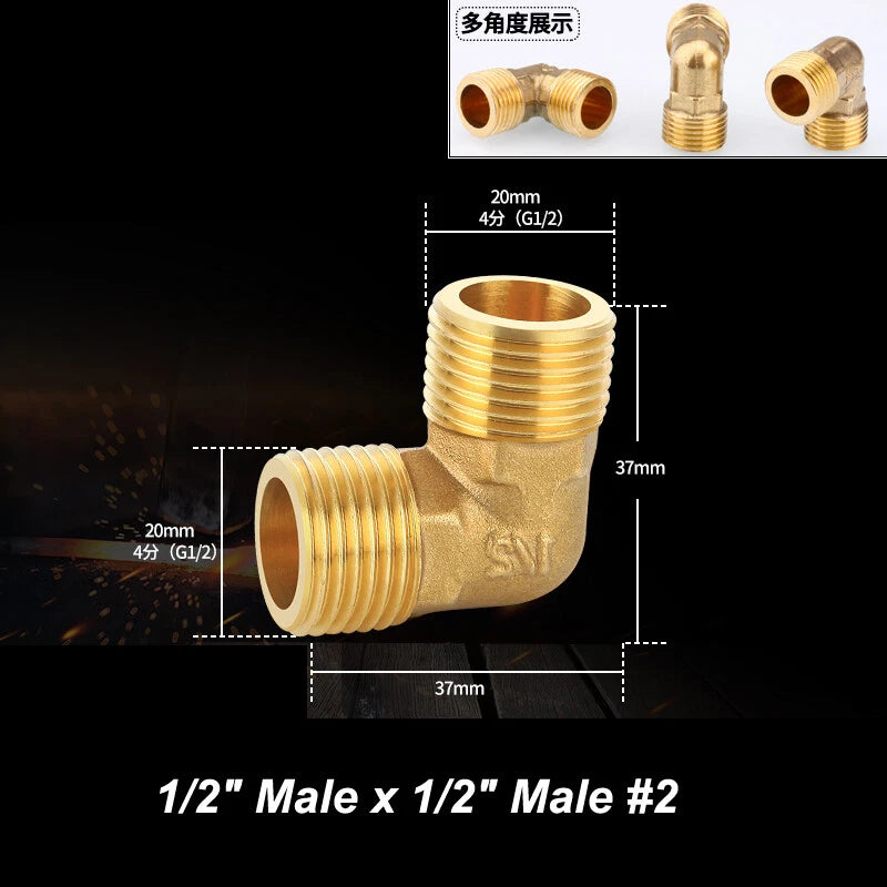 BSP Brass Pipe Fittings – Elbow & Union Connectors, Female/Male, 1/2" 3/4" 1"