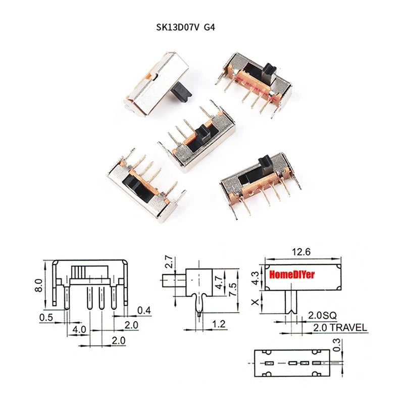Miniature Slide Switch SS SK Series — 2/3 Position, 3–8 Pin Toggle Switches