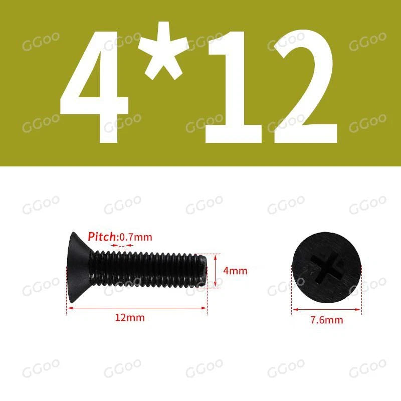 Nylon Countersunk Phillips Screws M2.5–M8, PA66 Non-Conductive Corrosion-Free