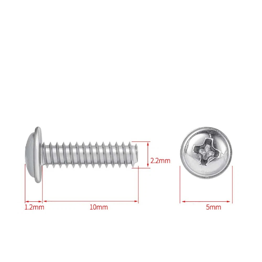 M1.7–M4 Stainless Steel Phillips Pan Head Machine Screws — 304 A2, Multiple Sizes
