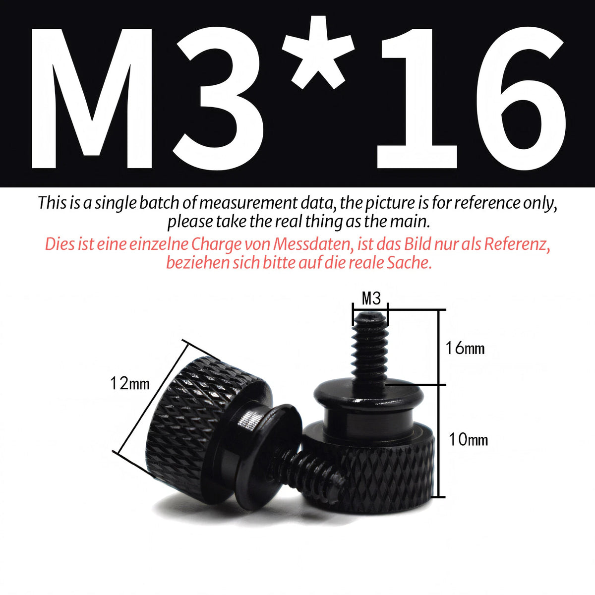 M3 Knurled Thumb Screws – Colorful Aluminum Alloy Hand-Tighten Grip Bolts