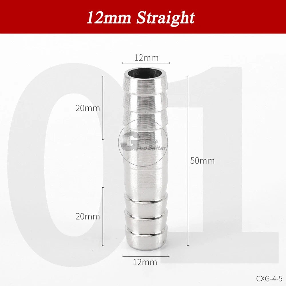 A2 Stainless Steel 8-41mm Barbed Hose Connector,Hosetail Pipe Air Water Oil Fuel