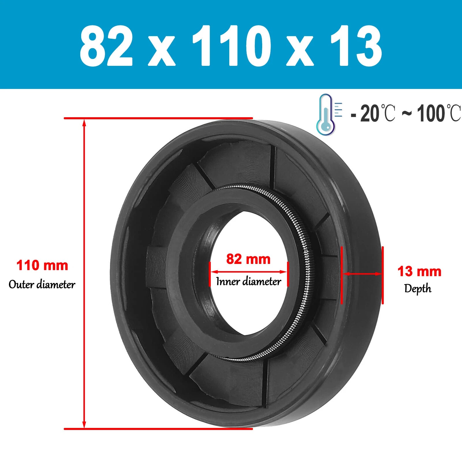Oil Seal 75 76 77 78 79 80 81 82mm Inner dia Rotary Shaft Double Lip R23 TC TTO