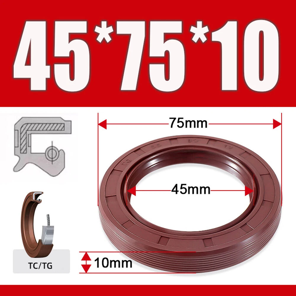 TC/TG Dual Lip FKM Oil Seal — Metric Rotary Shaft Sealing Ring, ID 25–50mm